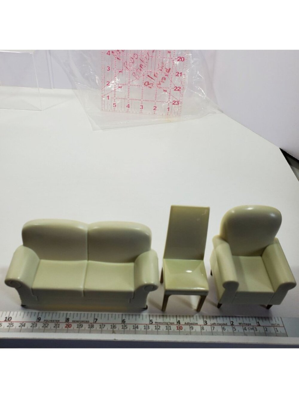 Couch Armchair Dining Chair Vintage Plastic Unmarked Dollhouse Furniture Lot - Picture 8 of 13
